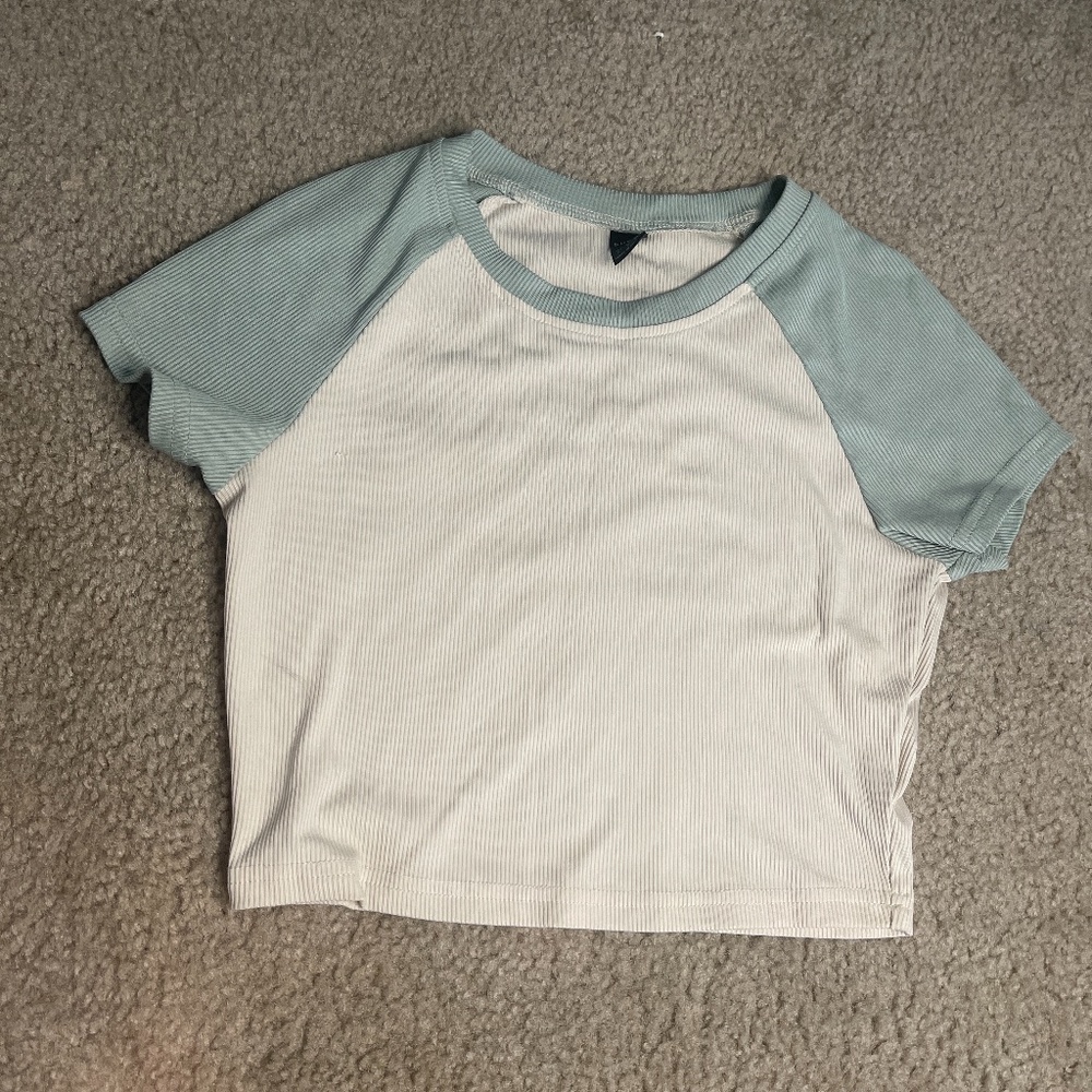 Shein green and cream shirt size small
